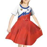 Personalized Russia Football Kid Short Sleeve Dress The National Team Go Champion - Wonder Print Shop