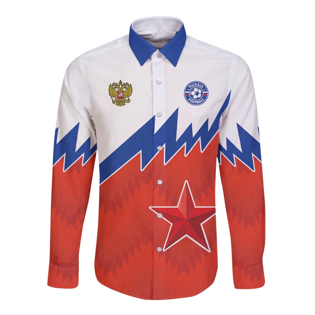 Personalized Russia Football Long Sleeve Button Shirt The National Team Go Champion - Wonder Print Shop