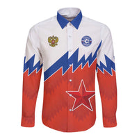 Personalized Russia Football Long Sleeve Button Shirt The National Team Go Champion - Wonder Print Shop
