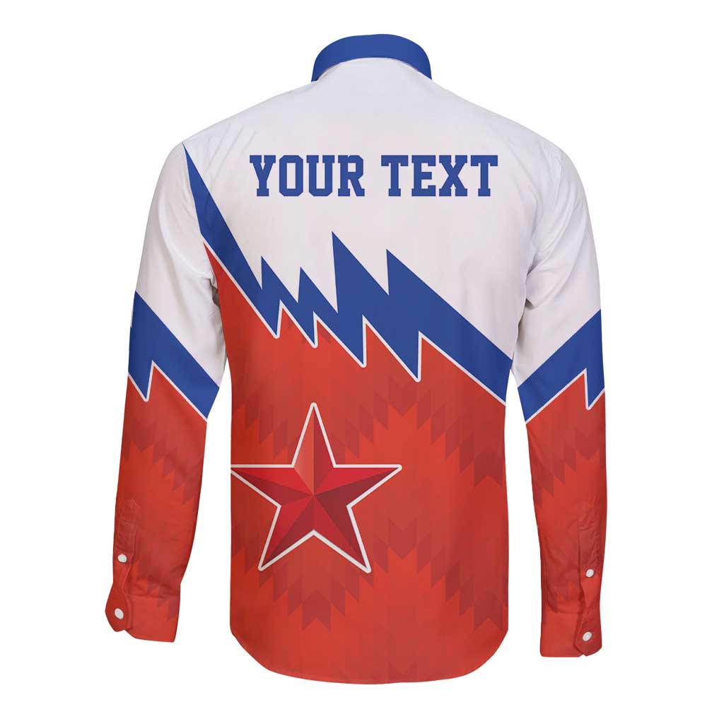 Personalized Russia Football Long Sleeve Button Shirt The National Team Go Champion - Wonder Print Shop