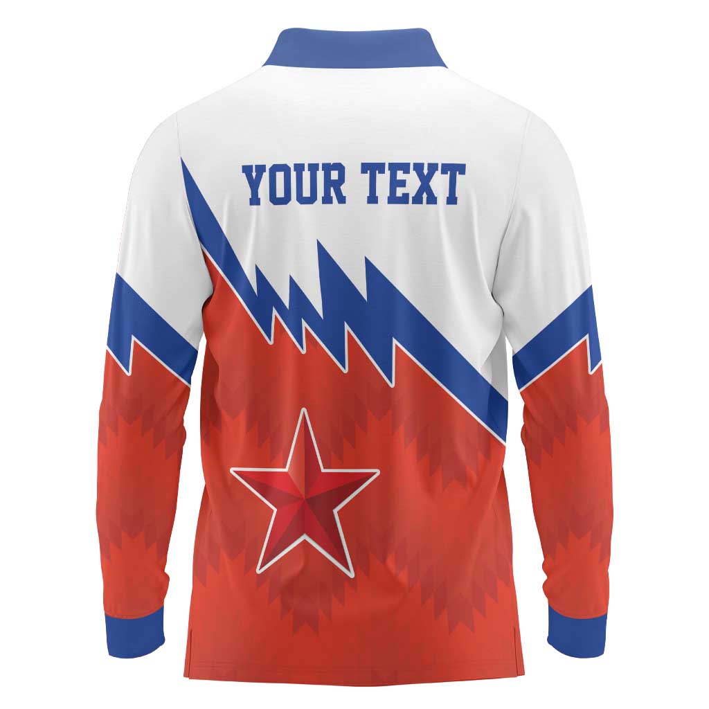 Personalized Russia Football Long Sleeve Polo Shirt The National Team Go Champion - Wonder Print Shop