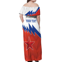 Personalized Russia Football Off Shoulder Maxi Dress The National Team Go Champion - Wonder Print Shop