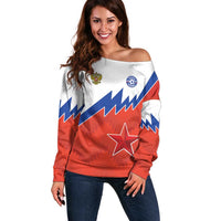 Personalized Russia Football Off Shoulder Sweater The National Team Go Champion - Wonder Print Shop