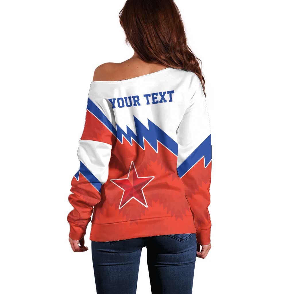 Personalized Russia Football Off Shoulder Sweater The National Team Go Champion - Wonder Print Shop
