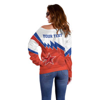 Personalized Russia Football Off Shoulder Sweater The National Team Go Champion - Wonder Print Shop