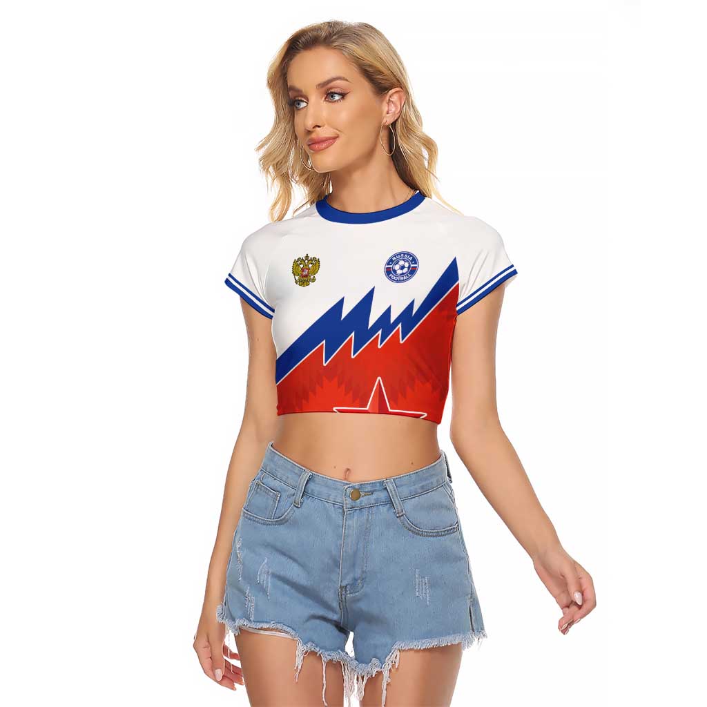 Personalized Russia Football Raglan Cropped T Shirt The National Team Go Champion - Wonder Print Shop