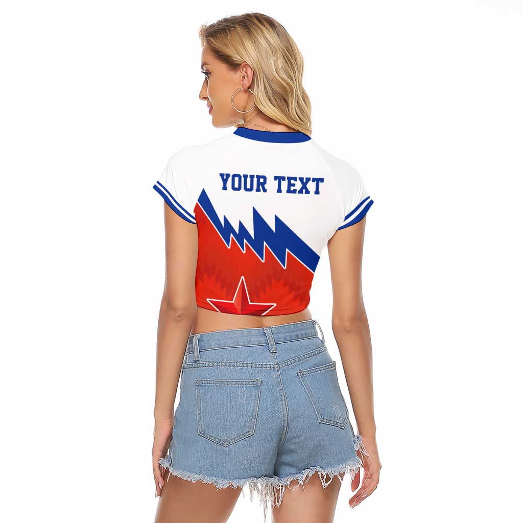 Personalized Russia Football Raglan Cropped T Shirt The National Team Go Champion - Wonder Print Shop