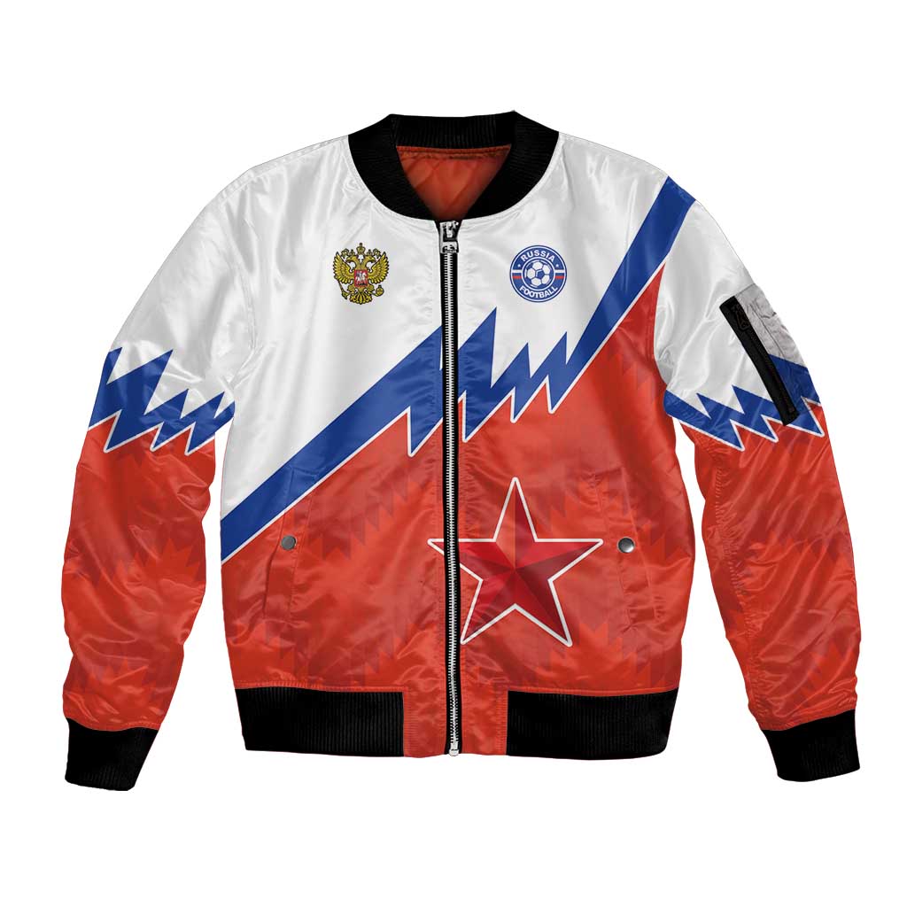 Personalized Russia Football Sleeve Zip Bomber Jacket The National Team Go Champion - Wonder Print Shop