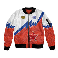 Personalized Russia Football Sleeve Zip Bomber Jacket The National Team Go Champion - Wonder Print Shop