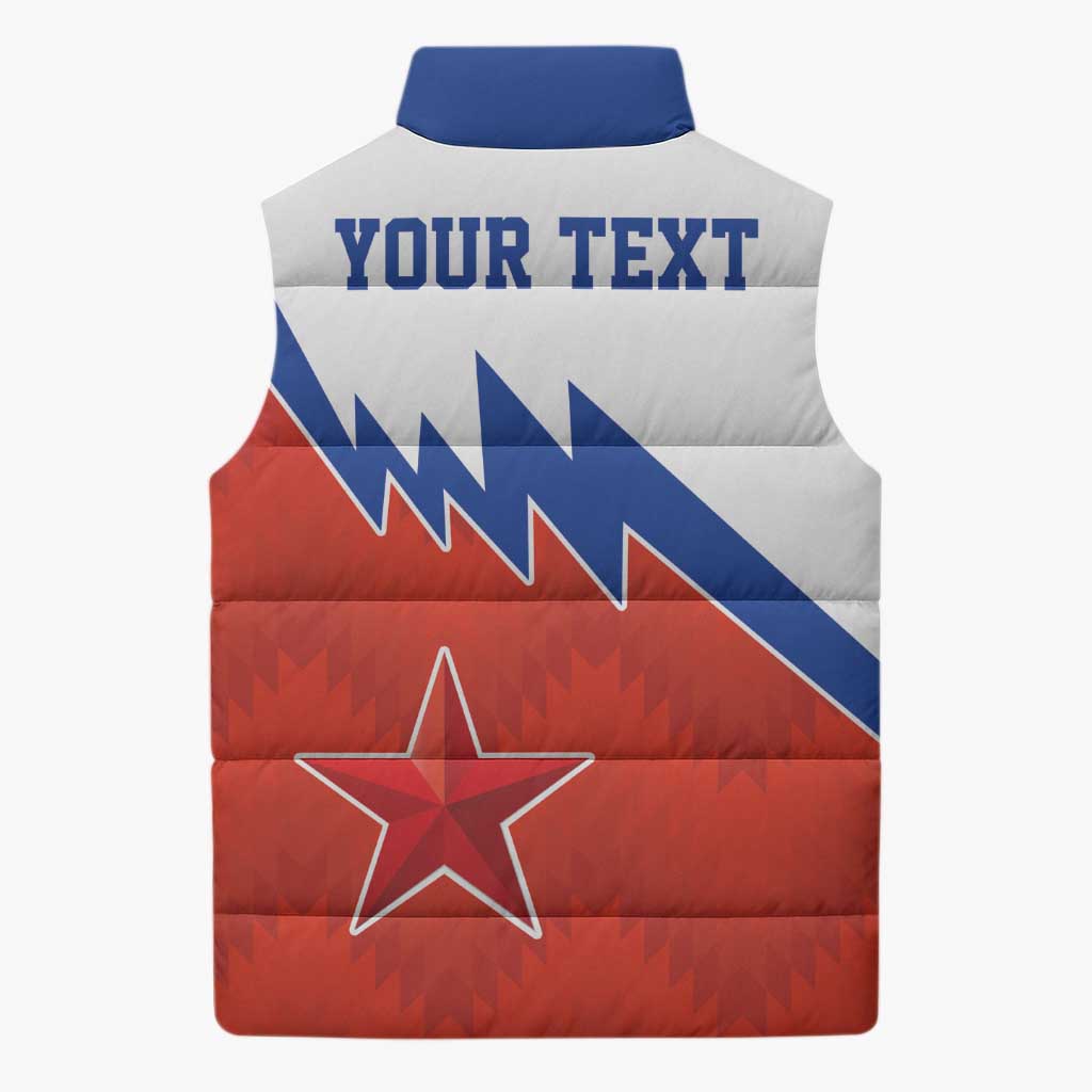 Personalized Russia Football Sleeveless Puffer Jacket The National Team Go Champion - Wonder Print Shop