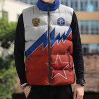 Personalized Russia Football Sleeveless Puffer Jacket The National Team Go Champion - Wonder Print Shop