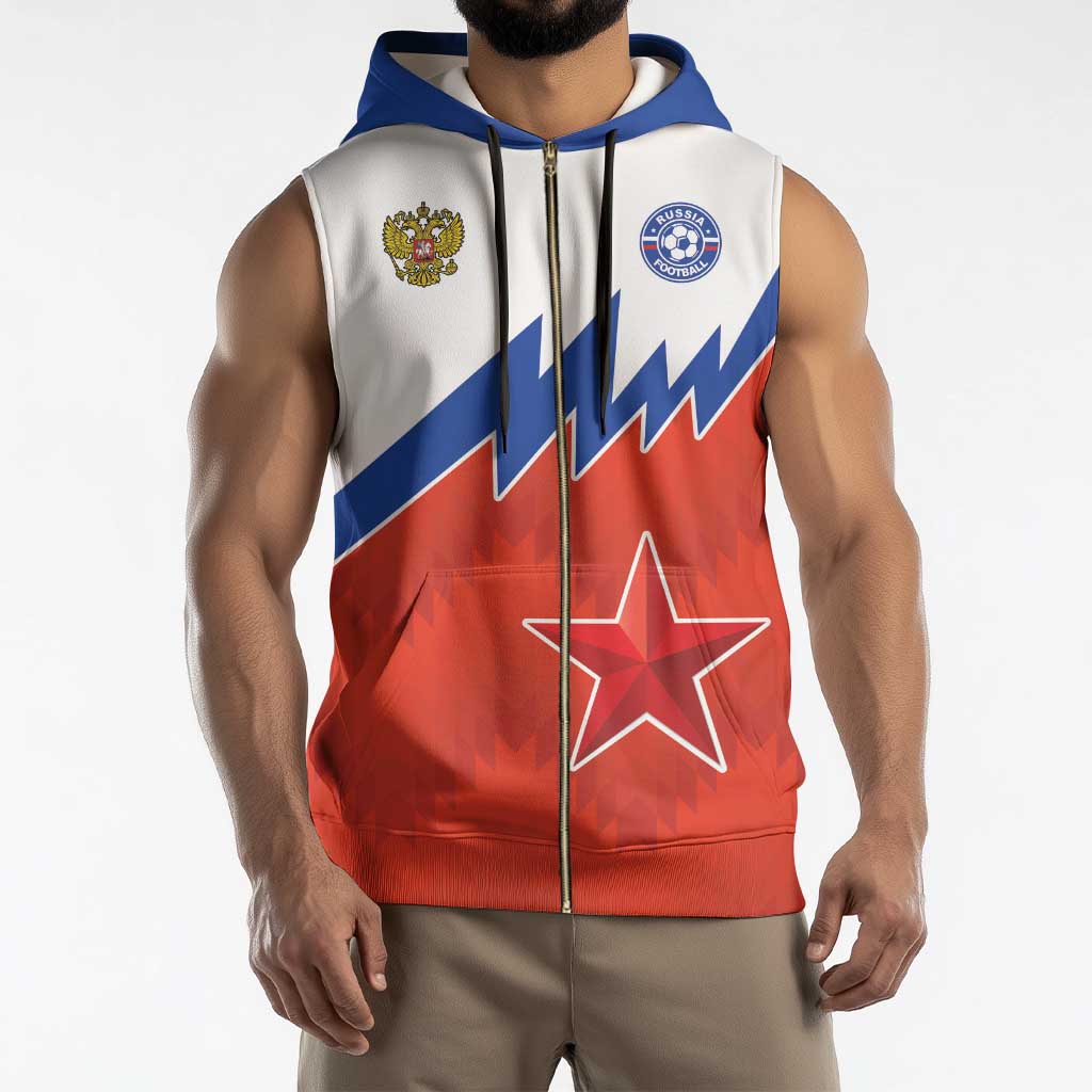 Personalized Russia Football Sleeveless Zip Hoodie The National Team Go Champion - Wonder Print Shop