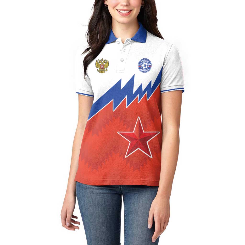 Personalized Russia Football Women Polo Shirt The National Team Go Champion - Wonder Print Shop