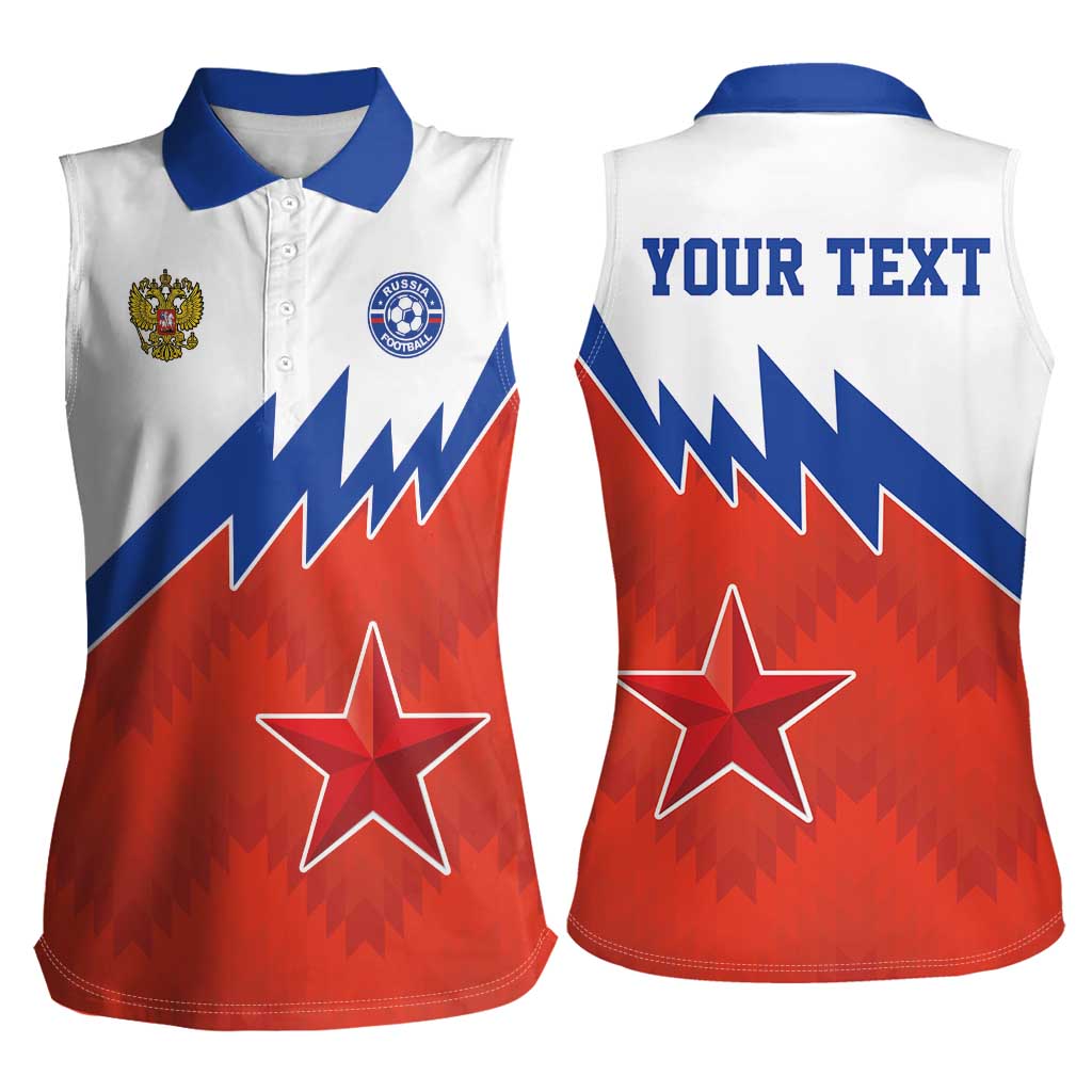 Personalized Russia Football Women Sleeveless Polo Shirt The National Team Go Champion - Wonder Print Shop