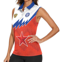 Personalized Russia Football Women Sleeveless Polo Shirt The National Team Go Champion - Wonder Print Shop