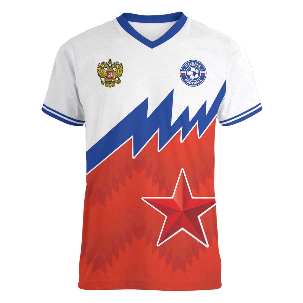 Personalized Russia Football Women V-Neck T-Shirt The National Team Go Champion - Wonder Print Shop