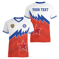 Personalized Russia Football Women V-Neck T-Shirt The National Team Go Champion - Wonder Print Shop