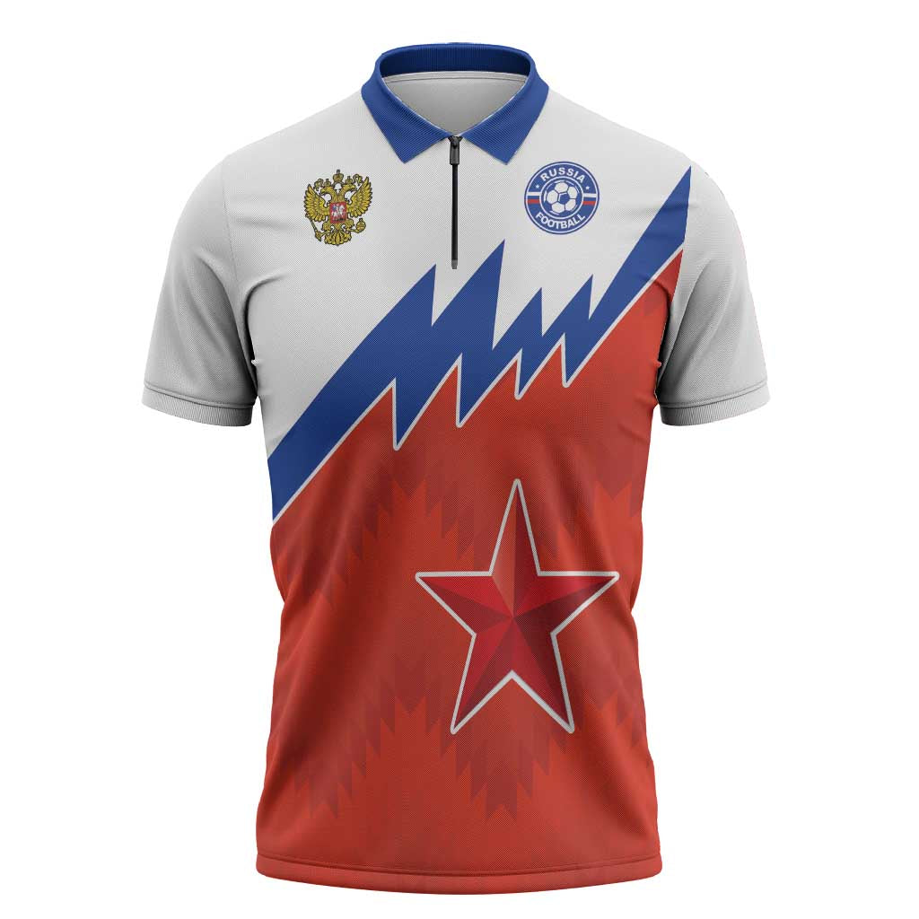 Personalized Russia Football Zipper Polo Shirt The National Team Go Champion - Wonder Print Shop