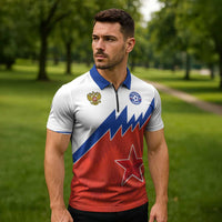 Personalized Russia Football Zipper Polo Shirt The National Team Go Champion - Wonder Print Shop