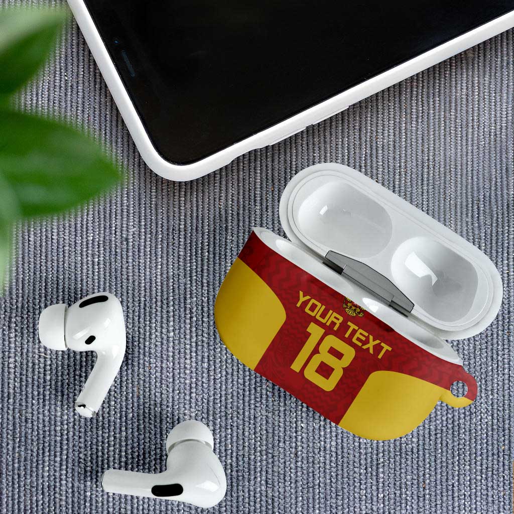 Custom Russia Football AirPods Case Nashi Parni Khokhloma Style - Red - Wonder Print Shop