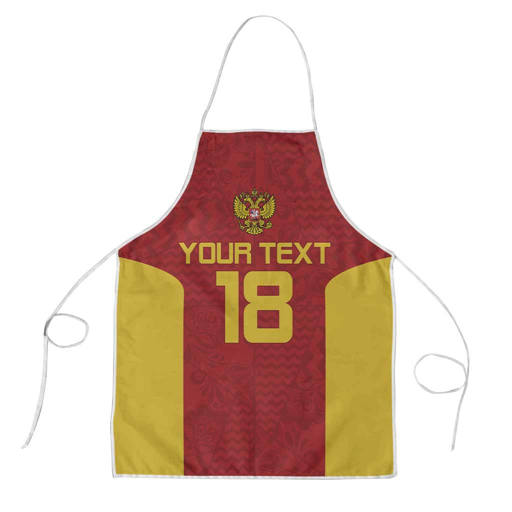 Custom Russia Football Apron Nashi Parni Khokhloma Style - Red - Wonder Print Shop