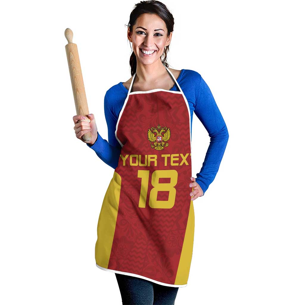 Custom Russia Football Apron Nashi Parni Khokhloma Style - Red - Wonder Print Shop