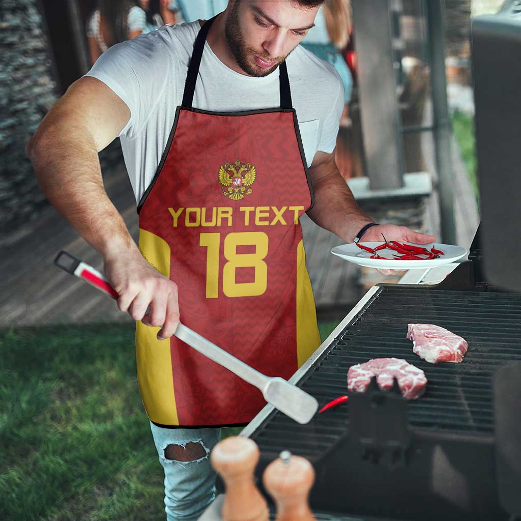 Custom Russia Football Apron Nashi Parni Khokhloma Style - Red - Wonder Print Shop