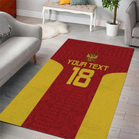 Custom Russia Football Area Rug Nashi Parni Khokhloma Style - Red - Wonder Print Shop