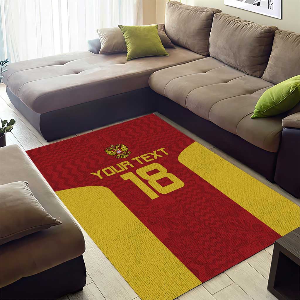 Custom Russia Football Area Rug Nashi Parni Khokhloma Style - Red - Wonder Print Shop