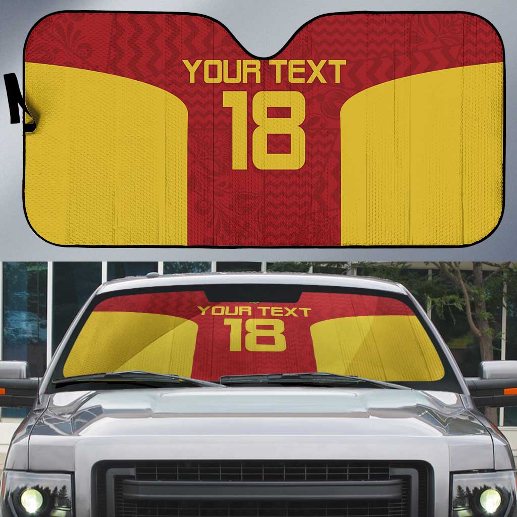 Custom Russia Football Auto Sun Shade Nashi Parni Khokhloma Style - Red - Wonder Print Shop