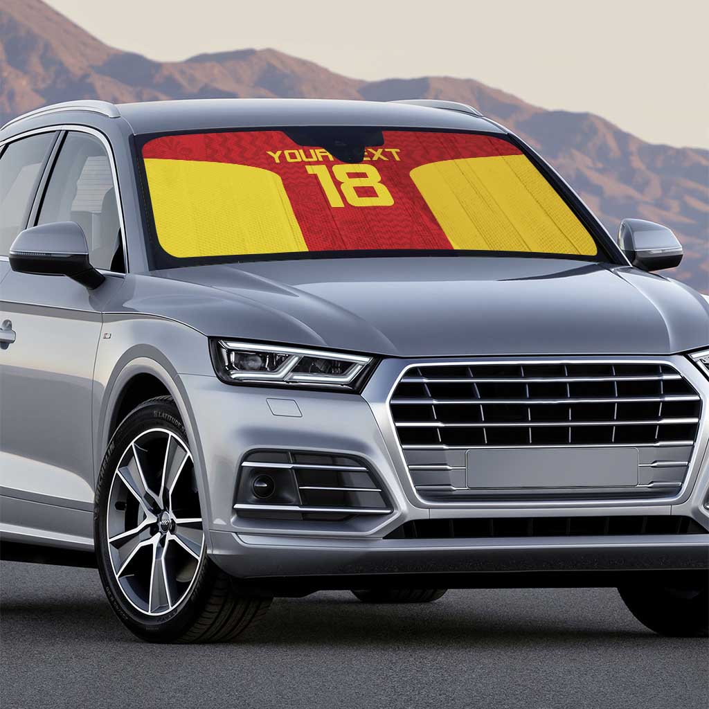 Custom Russia Football Auto Sun Shade Nashi Parni Khokhloma Style - Red - Wonder Print Shop