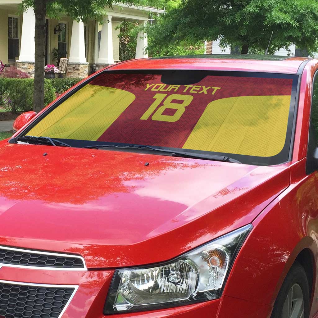 Custom Russia Football Auto Sun Shade Nashi Parni Khokhloma Style - Red - Wonder Print Shop