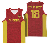 Custom Russia Football Basketball Jersey Nashi Parni Khokhloma Style - Red - Wonder Print Shop