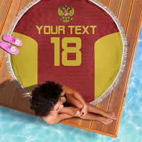 Custom Russia Football Beach Blanket Nashi Parni Khokhloma Style - Red - Wonder Print Shop