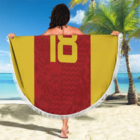 Custom Russia Football Beach Blanket Nashi Parni Khokhloma Style - Red - Wonder Print Shop