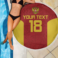 Custom Russia Football Beach Blanket Nashi Parni Khokhloma Style - Red - Wonder Print Shop