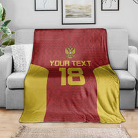 Custom Russia Football Blanket Nashi Parni Khokhloma Style - Red - Wonder Print Shop