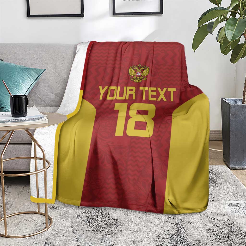 Custom Russia Football Blanket Nashi Parni Khokhloma Style - Red - Wonder Print Shop