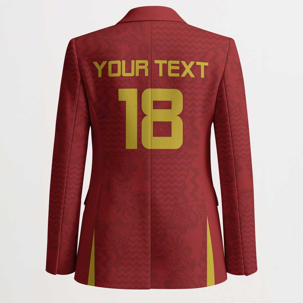 Custom Russia Football Blazer Nashi Parni Khokhloma Style - Red - Wonder Print Shop