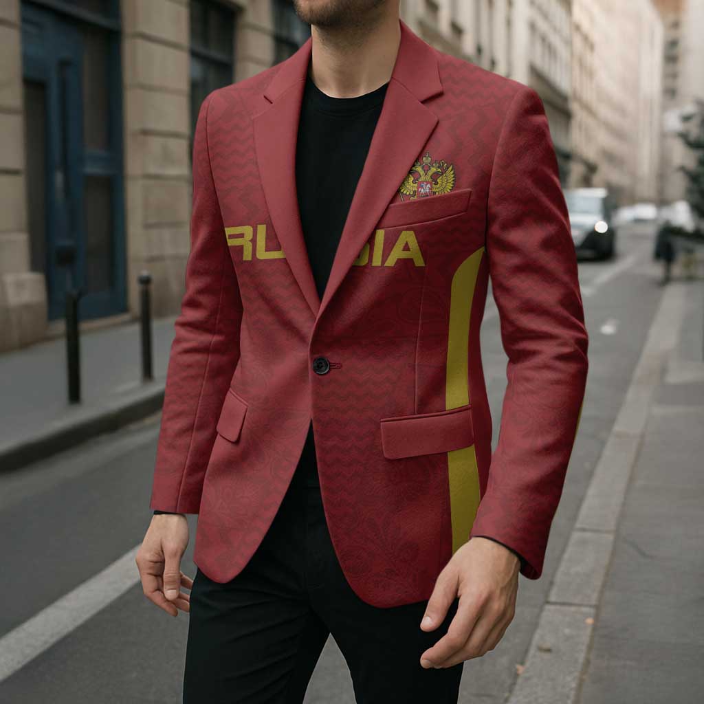 Custom Russia Football Blazer Nashi Parni Khokhloma Style - Red - Wonder Print Shop