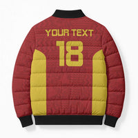 Custom Russia Football Bomber Puffer Jacket Nashi Parni Khokhloma Style - Red - Wonder Print Shop