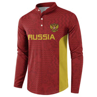 Custom Russia Football Button Sweatshirt Nashi Parni Khokhloma Style - Red - Wonder Print Shop