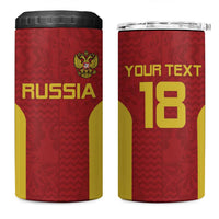 Custom Russia Football 4 in 1 Can Cooler Tumbler Nashi Parni Khokhloma Style - Red - Wonder Print Shop