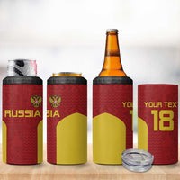 Custom Russia Football 4 in 1 Can Cooler Tumbler Nashi Parni Khokhloma Style - Red - Wonder Print Shop