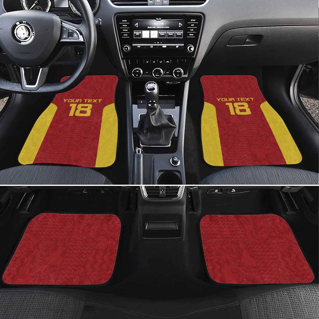 Custom Russia Football Car Mats Nashi Parni Khokhloma Style - Red - Wonder Print Shop