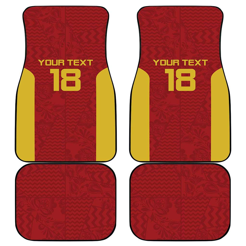 Custom Russia Football Car Mats Nashi Parni Khokhloma Style - Red - Wonder Print Shop