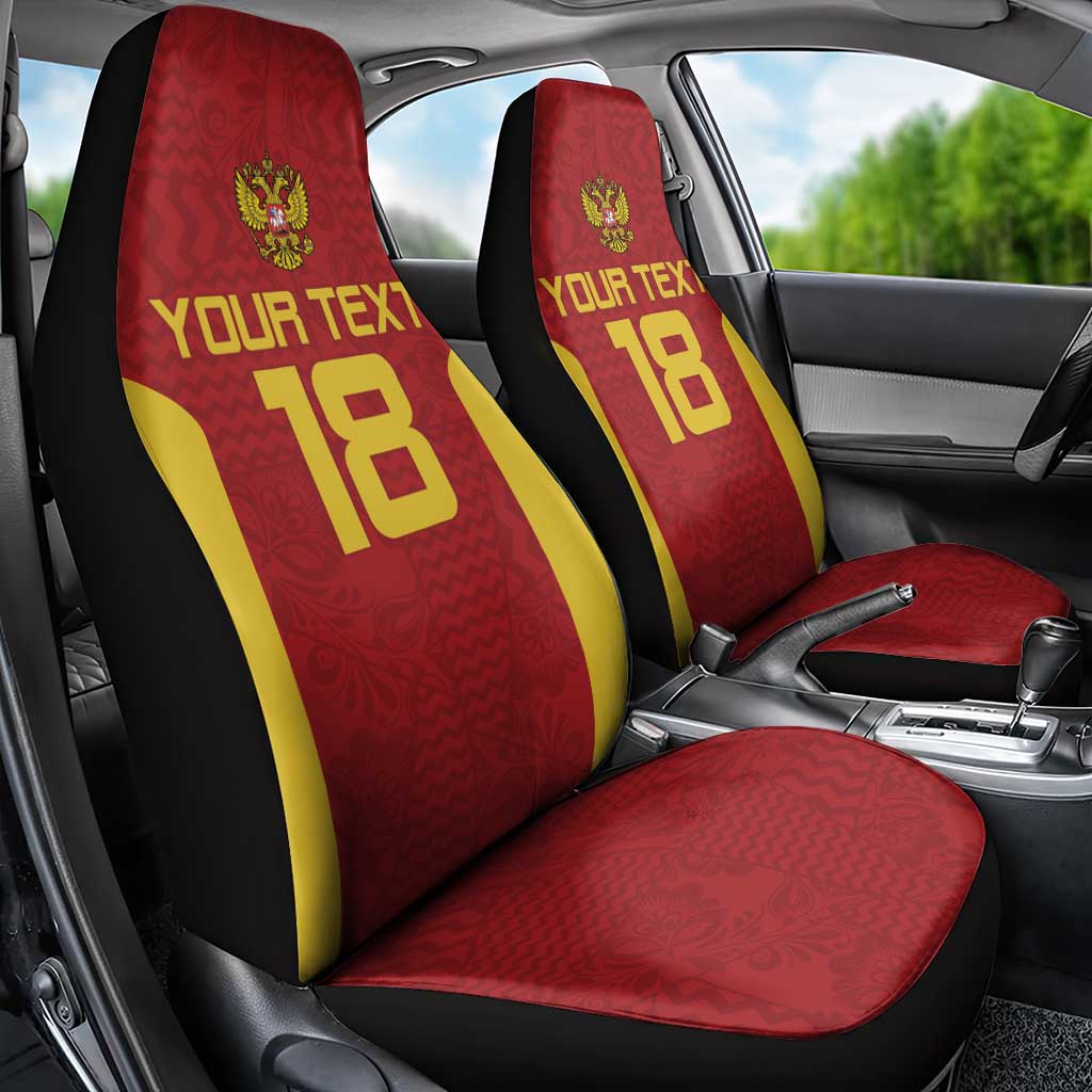 Custom Russia Football Car Seat Cover Nashi Parni Khokhloma Style - Red - Wonder Print Shop