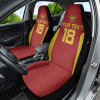 Custom Russia Football Car Seat Cover Nashi Parni Khokhloma Style - Red - Wonder Print Shop