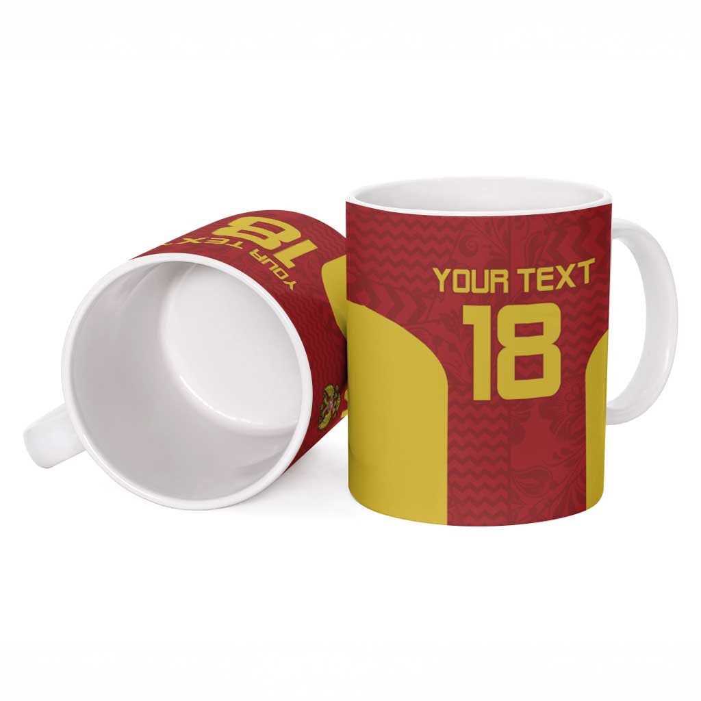 Custom Russia Football Ceramic Mug Nashi Parni Khokhloma Style - Red - Wonder Print Shop