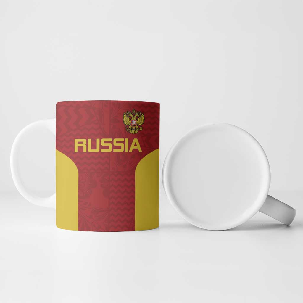 Custom Russia Football Ceramic Mug Nashi Parni Khokhloma Style - Red - Wonder Print Shop